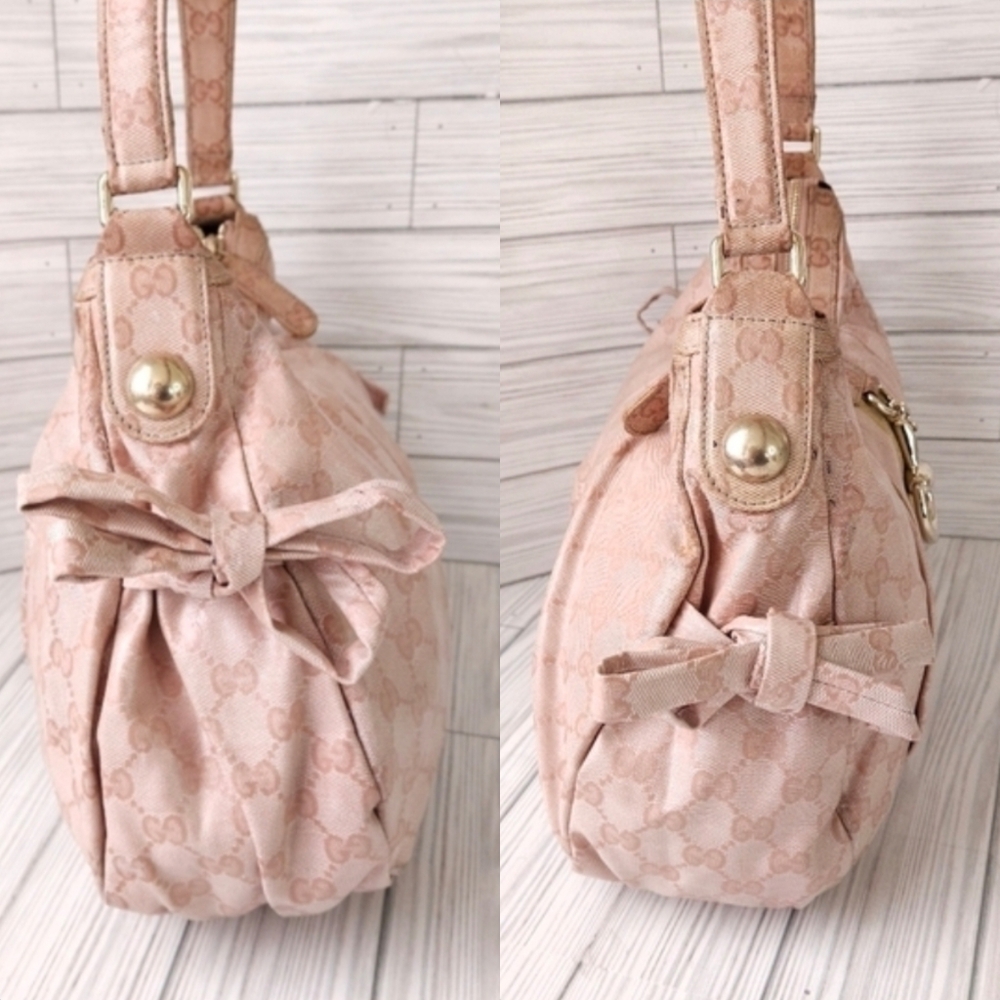 Gucci Blush Beige GG Monogram Hobo with Gold Accent - Picture 4 of 16